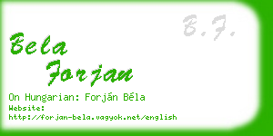 bela forjan business card